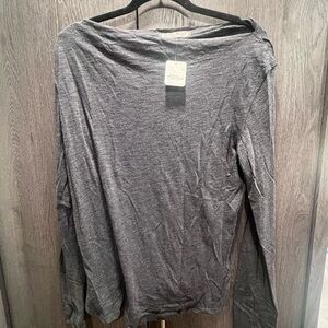 Gray Long Sleeve Top